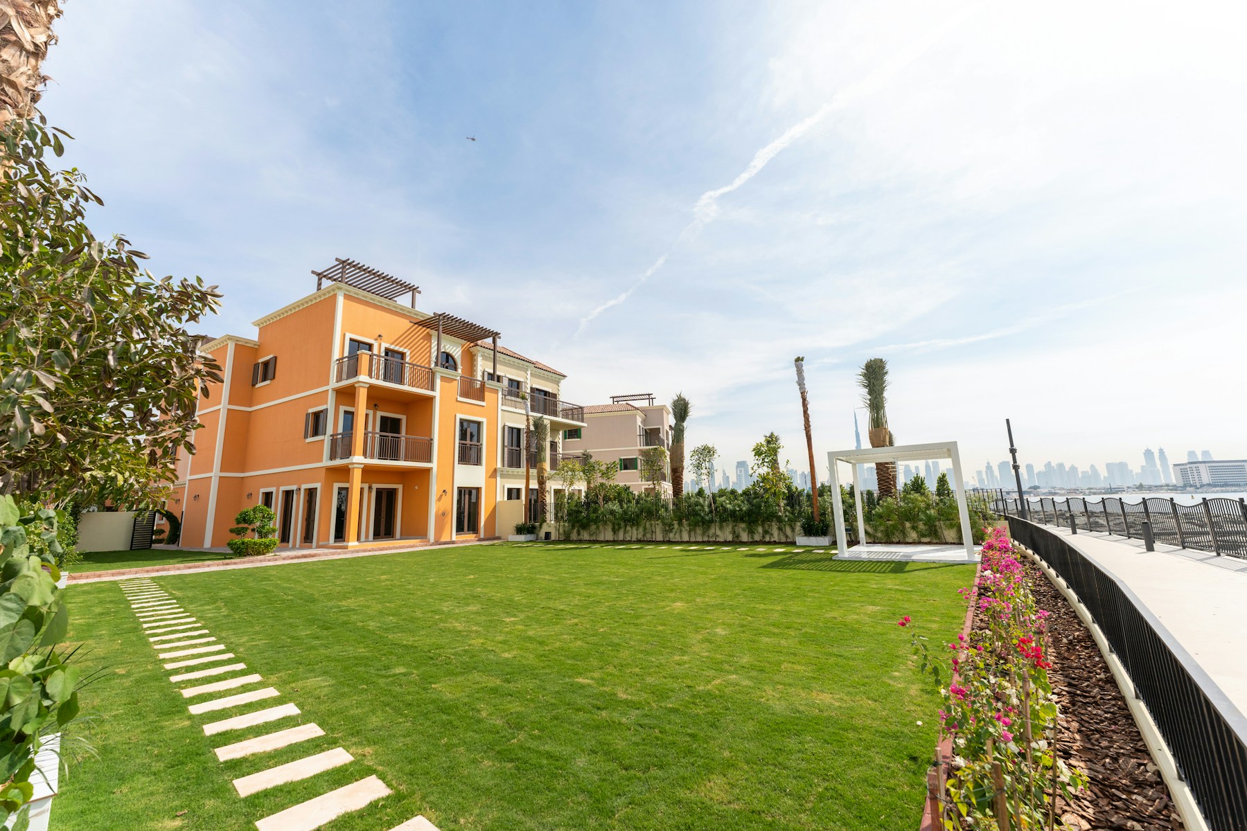 Dubai villa roof under strong sun
