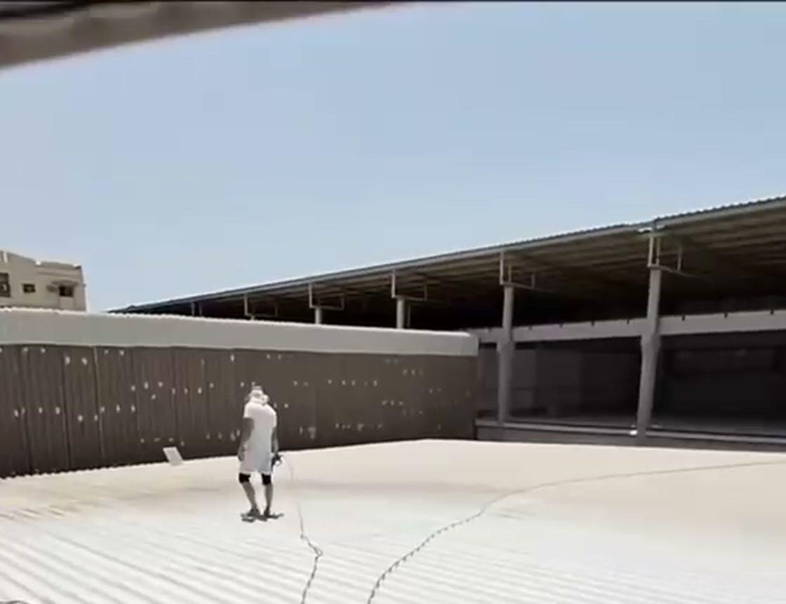 Wide view of the coated Mercavio factory metal roof in Ajman