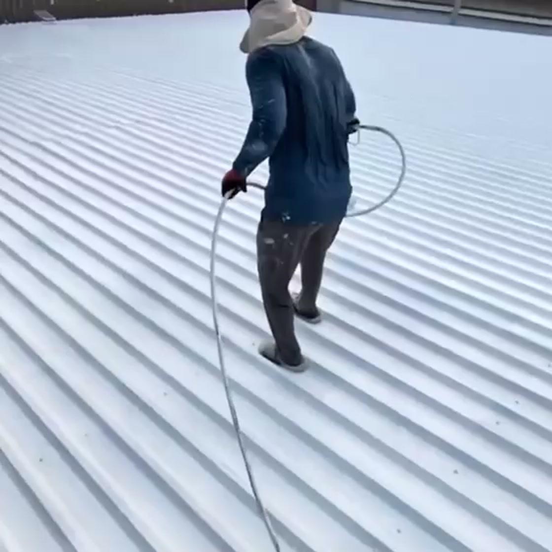 Coating application on the Mercavio factory metal roof in Ajman
